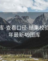 0149图库-查看口径-结果校验，2021年最新49图库